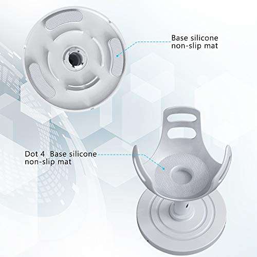 Eyglo Table Stand Mount for Echo Dot 4th Generation, Holder Bracket Accessories Compatible with Dot 4th Speaker, 360°Swivel and Anti-Slip Base (White) 4