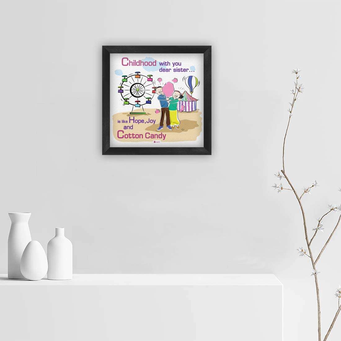 Indigifts Sister Birthday Gift | Poster Frame 6"x6", 1 Photo Fridge Magnet & Greeting Card | Rakhi Gift for Sister, Rakshabandhan Gifts for Sister, Rakhi 4