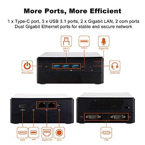 ECS Elitegroup Liva Z3E Plus Desktop Mini PC (Intel 10th gen core i5-10210U Quad-core, 4GB RAM, 256GB SSD, WiFi, HDMI in), Black, Model Number: Liva Z3E Plus i5-10210U 6