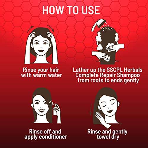 SSCPL Herbals Complete Hair Repair Shampoo for Dry & Damaged Hair with Keratin, Shea Butter, Rosemary & Moringa Oil - 200 ml (Pack of 2) 3