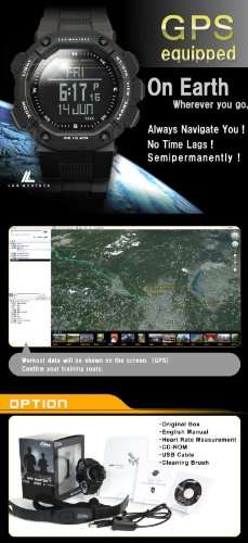 LAD WEATHER GPS-Navigation Altimeter-Digital-Compass Heart-Rate-Monitor Triathlon-Climbing-Jogging-Outdoor-Watch (Black+) 5