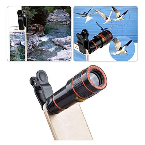 XDTLD Direct-Down Mobile Phone Camera Lens 8X Zoom Telephoto Lens with External Binoculars Universal Clip for Smartphones (Color : 8X Black) 5