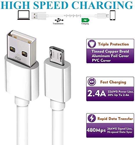 MH BRAND USB Cable Compatible for Xiomi Mi Play/Redmi Note 6 Pro/Mi A2 Lite (Redmi 6 Pro)/ Redmi 6/ Redmi 6A/ Redmi S2 (Redmi Y2) Data Cable|Quick Fast Charging Cable| Transfer Android V8 Cable (2.4 A White) 4