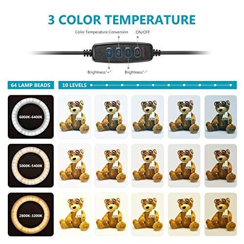 Neewer Photo Studio Box, 24x24inches Table Top Photo Light Box Continous Lighting Kit with 5 Tripod Stands, 4 LED Ring Lights, 4 Color Backdrops and a Phone Holder for Product Jewelry Food Photography 5