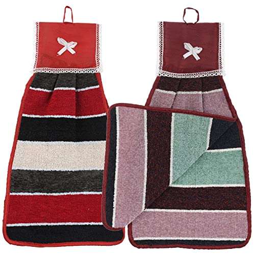 Keshav Industries Hanging Cotton 2 Pieces Cotton Washbasin Napkin/Hand Towel for Kitchen and Bathroom (Multi)-KTOP68 2