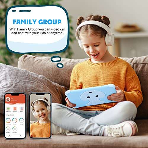 JUNLONG 8 inch Kids Tablet, Quad Core Android 11, 2GB+32GB, WiFi, Bluetooth, Dual Camera, Educationl, Games,Parental Control, Kids Software Pre-Installed (Pink) (Blue) (Pink) 6