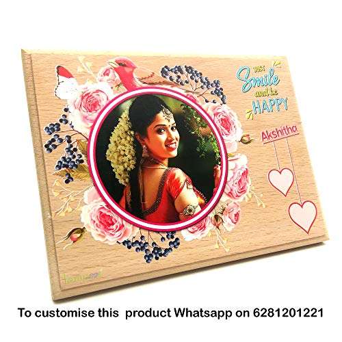 Lampees« Personalised UV Printed Rectangular Wood Photo Plaque Gift For Birthday (8 x 6 Inches, Multicolor) 5