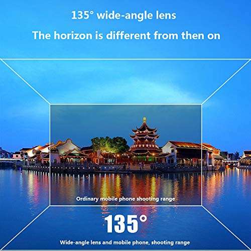 Monocular Lens Kit for Smart Phone Phone Camera Lens 180░Fisheye Lens 20X Macro Lens 135░Wide-Angle Lens with Fill Light for Bird Watching/Concert 5
