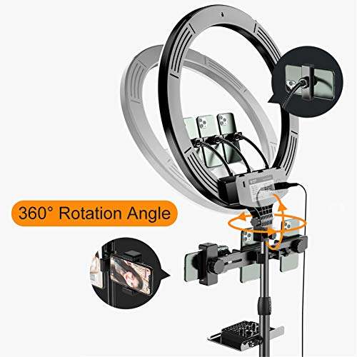 Ljings 18 Selfie Ring Light LED,with Tripod Stand Cell Phone Holder and Remote Control,Dimmable Beauty Ringlight for Photography Makeup Live Streaming,2.5m,kit 1 6