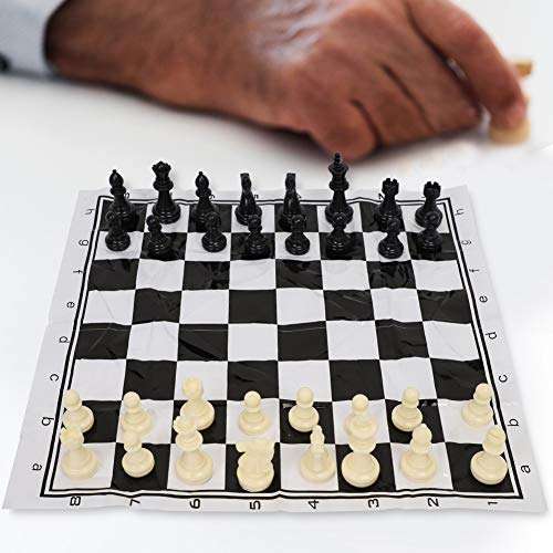 bizofft Educational Game Travel Board Game Set, Chess Set, Portable International Black & White for Kids Adults 5
