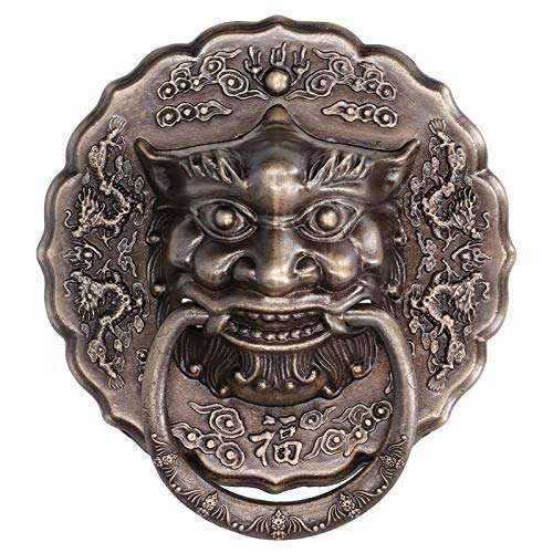 Door Handle?Antique Brass Chinese Style Animal Beast Head Double Door Pull Handle Hardware Fitting Door Accessory for Handle Home Decoration 6