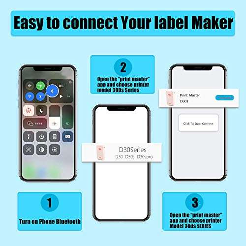 URESHIIEN Label Maker Portable Bluetooth Wireless Label Printer with 1 Roll Adhesive Label Thermal Paper Name Price Expiration Date Sticker Tag Printer for Home Office and Store Organization (Pink) 6