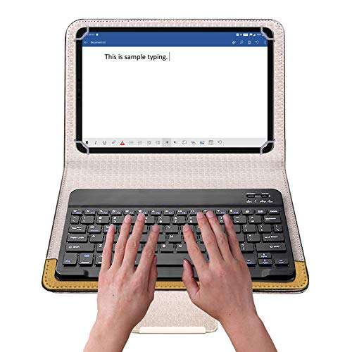 Acm Wireless Bluetooth Keyboard Case Compatible with Apple Ipad Mini (2019) Tablet Flip Cover Stand Study Gaming Gold 4