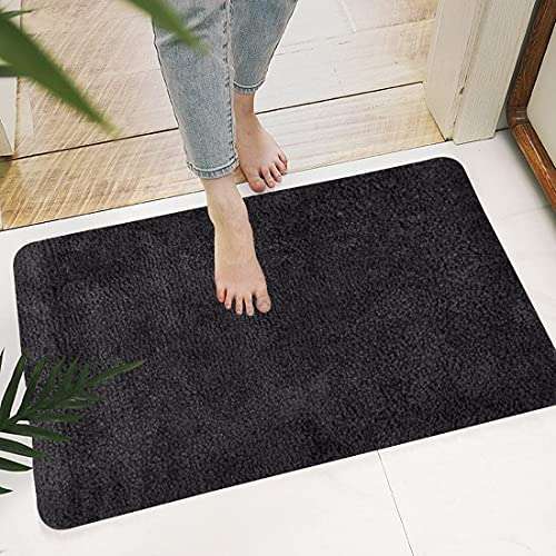 (SIWAN) 1 PC Anti Slip Bath Mat Extra Soft and Absorbent Microfiber Rug for Home, Bedroom (Grey / 60 x 40 cm) 2