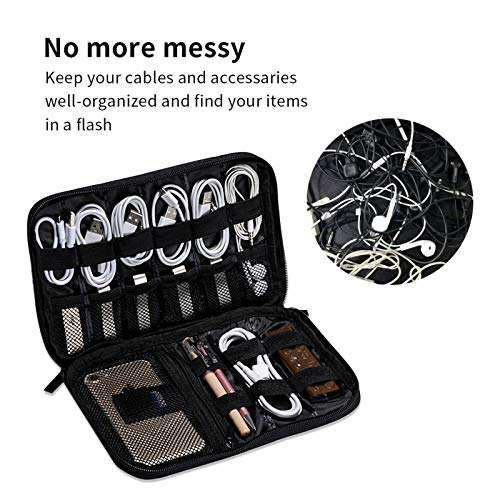 XUJ YOGA Electronics Organizer, Abstract Geometric Trippy Cubes 3D (3) Cable Organizer Bag Travel Case Cord Organizer for Hard Drives, USB Cables, Flash Drive, Phone, SD Card, Power Bank 4