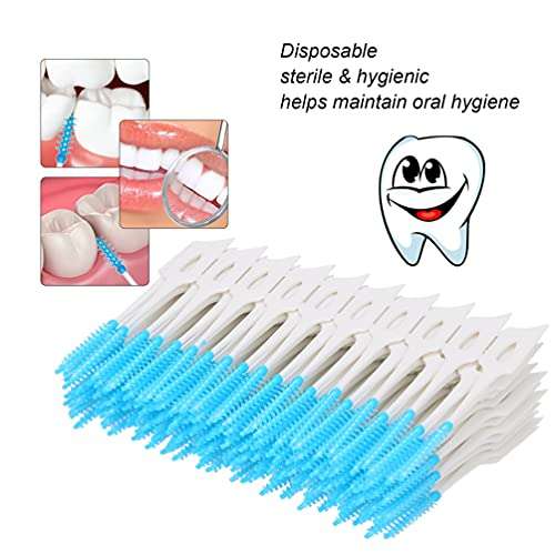 EXCEART 320pcs Interdental Brush Toothpick Tooth Flossing Head Oral Dental Hygiene Brush Dental Floss Toothpick Cleaners Tooth Cleaning Tool 5