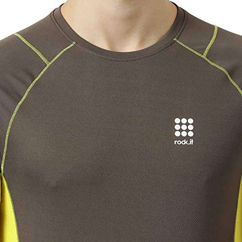 ROCK.IT Men's Plain Active Base Layer Shirt (2190100436-2_Black 36) 6