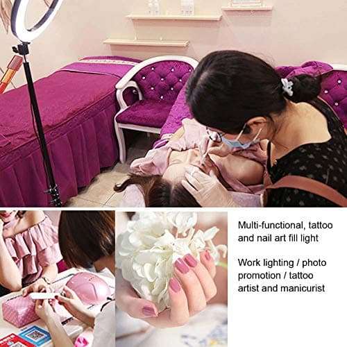 Upgrade LED Ring Light, Selfie Ring Light with Tripod Stand & Phone Holder Live Stream Ring Light, Makeup Ring Lamp for Selfie Live Stream Makeup Beauty Tattoo Hair Manicure Makeup Teaching Recording 3