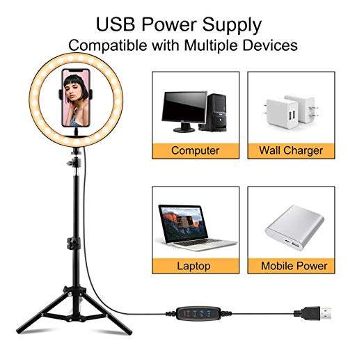 YYCH Led Light Strip USB LED Selfie Ring Light Photography Flash with Tripod Stand Selfie Light for Makeup YouTube VK Video Dimmable Lighting (Color : 162B) 6