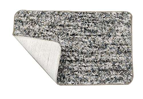 IM FAB®Microfiber (Space) Solid Color Door Mat, Bathroom Rug Floor Mats, Water Absorbent Anti Skid Kitchen Floor Mat ,(40 X 60 Centimeter) Pack of 2 Piece-Grey 5