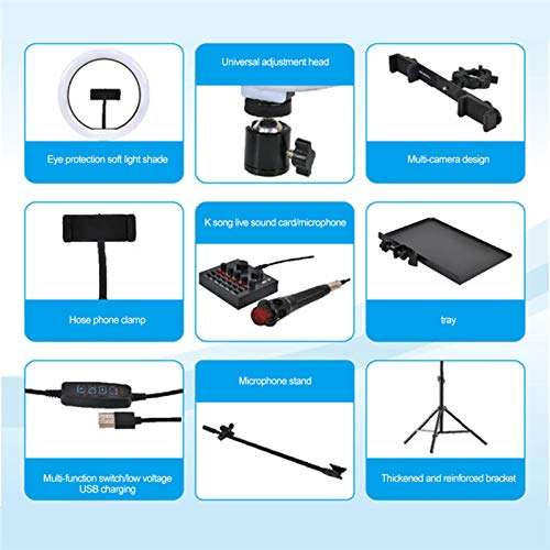 Ring Light Tripod Studio Ring Lamps Dimmable Big Stand 10inch RGB Selfie LED Selfie Light for YouTube Tiktok Makeup Ringlight-Style 1 5