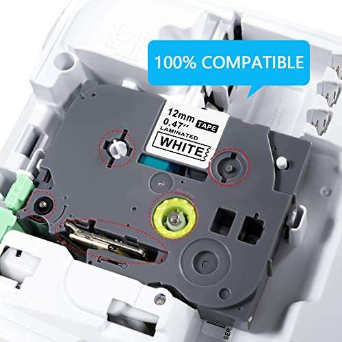 IKONG Compatible Label Tape Replacement for Brother P-Touch TZe Label Tape 12mm 0.47 Inch Laminated TZe-231 TZe931 TZe431 TZe531 TZe631 TZe731 for Ptouch PT-D210 PT-H110 PT-D400 Label Maker, 6-Pack 6