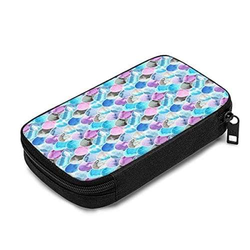 Travel Electronics Gadget & Cable Organizer Bag Pink, Blue, Violet and Grey Colors Electronic Organizer Double Layer Universal Cable Case Cord Accessories Storage Bag for Phone, Charger, USB, SD Card 3