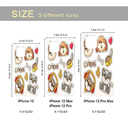 Soft Silicone Phone Case Cat Dog Sticker Cartoon Case Cell Mobile Shell Back Cover Soft Transparent Case Matte Texture for iPhone 12 Pro Max 5