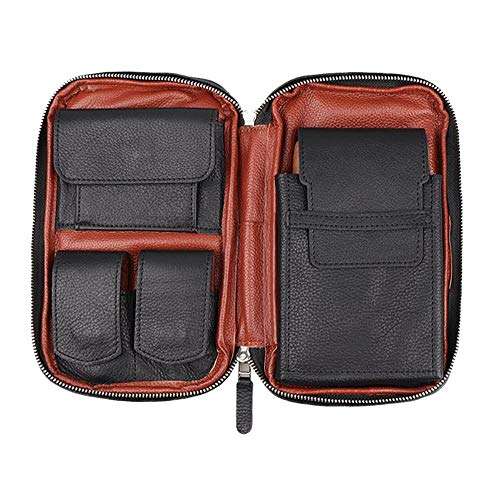Portable Cowhide Cigar Bag, Multifunctional Cigar Box, Black Leather case, Wallet, Mobile Phone Bag(Color:Black,Size:26163.8cm) 4