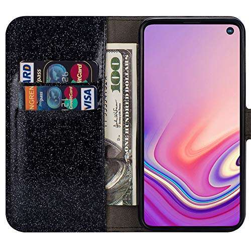 XYX Wallet Case for Samsung Galaxy S20 Plus/S20 Plus 5G [Love Eyelash] PU Leather Bling Glitter Flip Case Wallet Cover for Women Girls - Black 4