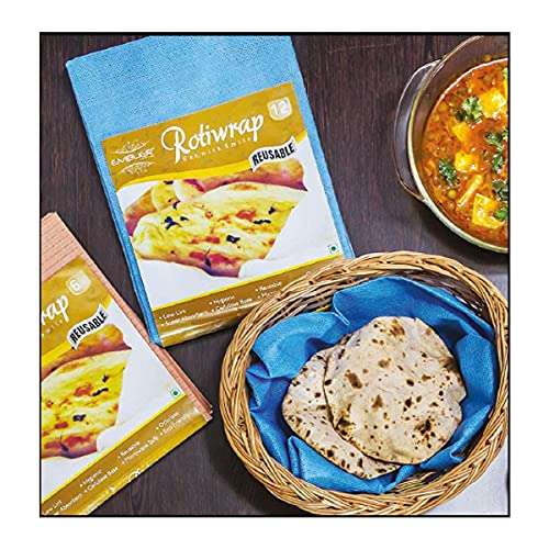 Embuer Smart Cooking Combo Pack of 2 x Kitchen Towels, 6 Pcs Roti Wrap 6