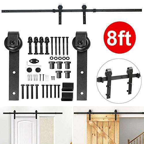 8FT Heavy Duty Sturdy Sliding Barn Door Track Hardware Antique Country Style Closet Set Rollers Suitable for Indoor Decoration in Kitchen, Bedroom, Dressing Room, Club, Pub and So On 2