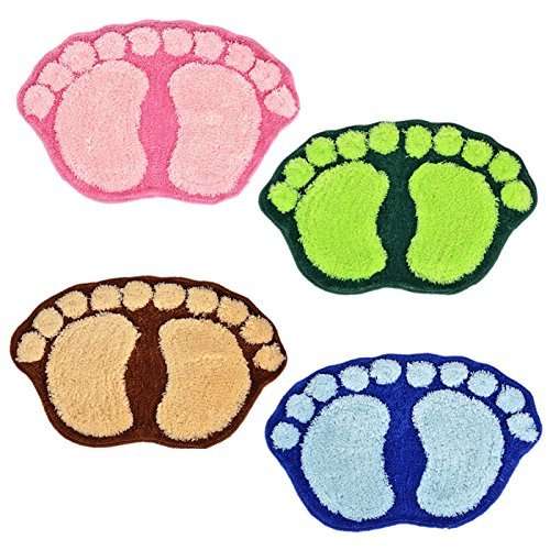 WorldCare® Pink, 400Mmx600Mm : Lovely Big Foot Kitchen Bathroom Door Floor Bath Bibulo Foot Print Carpet Mat 2