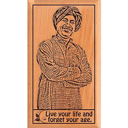 Nuzen online Wooden Photo Frame Engraved 7X4 inches(1pcs Photo Frame, 1pcs Key Ring) 4