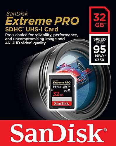 SanDisk 32GB SD Extreme Pro Memory Card Works with Fujifilm GFX 100S, X-E4, X-S10 Digital Camera 4K Class 10 (SDSDXXG-032G-GN4IN) Bundle with (1) Everything But Stromboli 3.0 SDHC Memory Card Reader 5