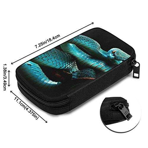 Travel Cable Organizer Bag,Blue Snake Electronics Accessories Case Portable Cable Organizer for Cable,Cord,Charger,Phone,USB,Sd Card 6