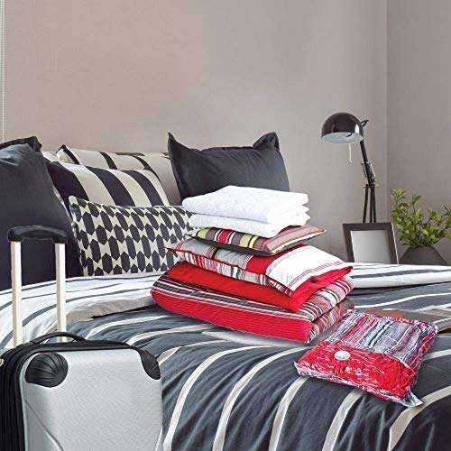 EVONTE Reusable Vacuum Compressed Space Saver Storage Bag Ideal for Storing Clothes and Travelling Vacuum Bag (70 cm x 100 cm,Set of 3,Multi-Color) 6