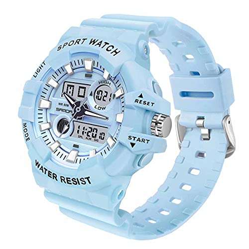 Women?s Digital Sports Watch, Dual-Display Waterproof Wrist Watch with Alarm and Stopwatch (blue3037) 3
