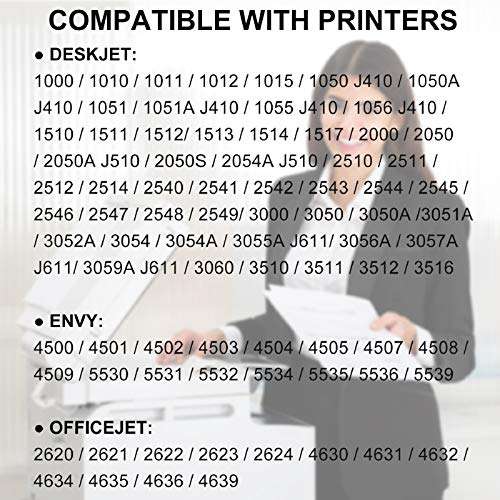 CKMY Remanufactured 61 Ink Cartridge Replacement for HP 61 Black for HP Envy 4500 4502 5530 5530 5534 DeskJet 2512 1512 2542 2540 2544 3000 3052a 1055 3051a 2548 OfficeJet 4630 Printers ( 2 Black ) 4