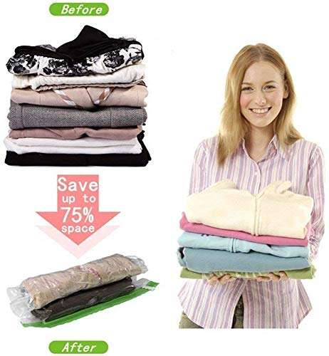 LIGHT VIEW Space Saver Saving Storage Vacuum Seal Compressed Organizer Bag L 80x120cm 5