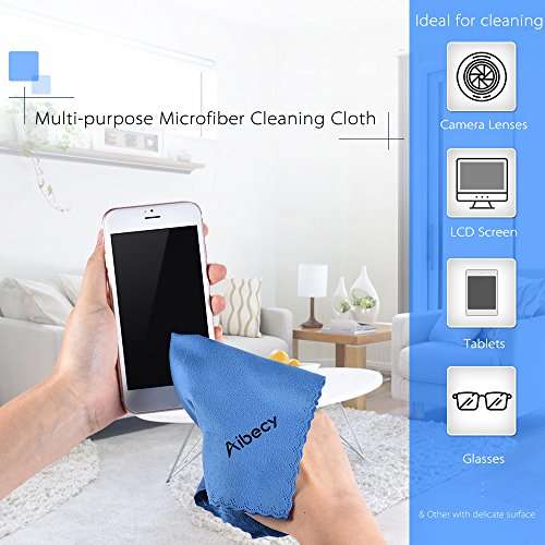 Entweg Cleaning Cloth,Multipurpose Microfiber Cleaning Cloth Adopt for Microsuede for Glass Stationery Office Supplies Camera Lenses Phone Tablets Flat Screen TV Pack of 1 Blue 6