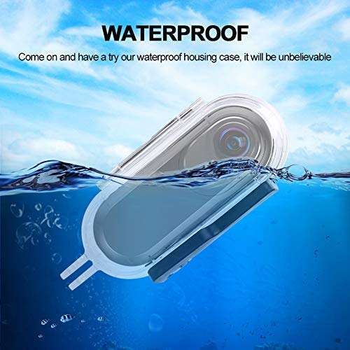 Serounder Sports Camera Dive Protective Housing Case,Portable 45m Waterproof Underwater Diving Panoramic Transparent Protective Housing Cover Protector for Insta 360 One Action Camera 2