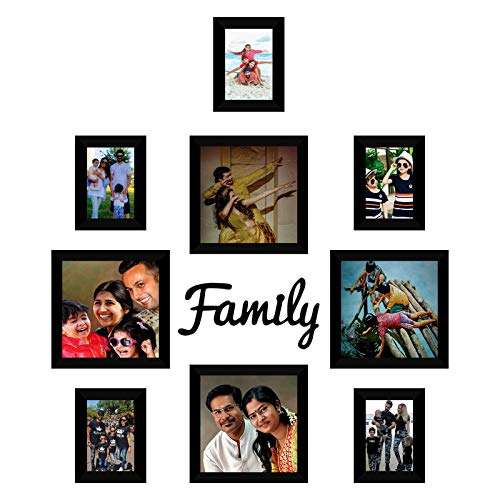 E Deals Set of 9 Collage Synthetic Framed with Acrylic Glass - self Installationá(8x8,4x6) Inches Photo Frames PF-193 2