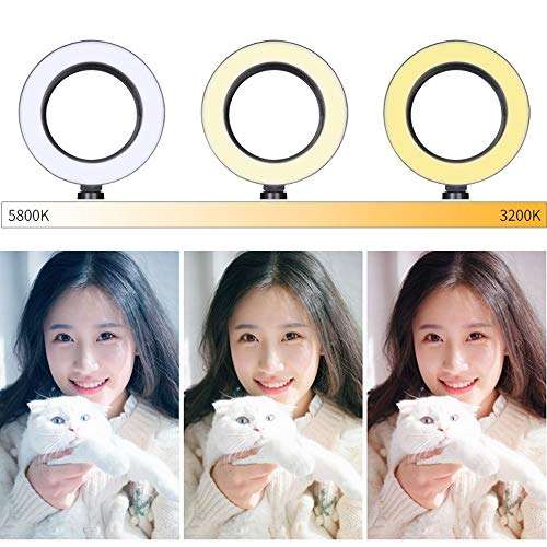 ZQZ-Store 16.5cm Ring Light, Desktop/Floor Mobile Phone Support Tripod Selfie Ring Light Outdoor Photo/Video/Video Equipment Support (Color : A-16.5cm Ring Light) 5