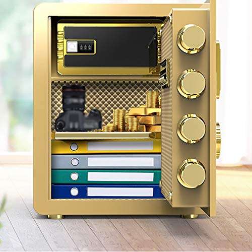 ZYX- Safes Safe, Electronic Cash Box Home Invisible All Steel Home Office Password Small Anti-Theft Into The Wall Anti-Prying (Color : Brown) 5