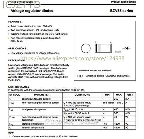 Chavis 100PCS Original BZV55 500mW 0.5W 5% LL34 SOD80C BZV55-C18 18V BZV55C18 BZV55-C20 20V BZV55C20 BZV55-C22 22V BZV55C22 NEW - (Color: 2500PCS, AMP: BZV55-C20) 3