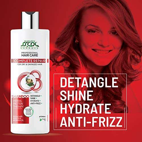 SSCPL Herbals Complete Hair Repair Shampoo for Dry & Damaged Hair with Keratin, Shea Butter, Rosemary & Moringa Oil - 200 ml (Pack of 2) 5