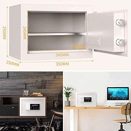 Safe Box for Home Fireproof Waterproof Electronic Password Mini Bedside Table Hidden Safety Box Full Steel Anti-theft, Designed for Home Office Hotel Commercial Jewelry Gun Cash Medicine (0.8 Cubic Fe 5