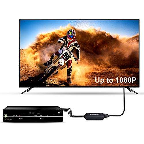 MOYOON RCA to HDMI, RCA to HDMI Converter, Audio Converter with USB Charge Cable, Mini AV 3RCA CVBS Composite Cable to 1080P HDMI Adapter Supporting Laptop (Black) 5