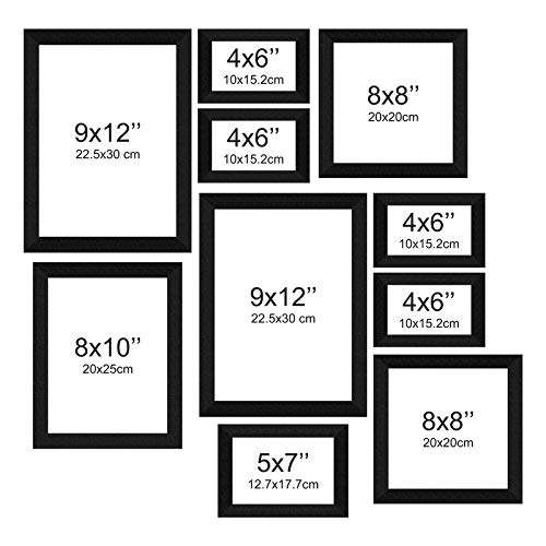 E Deals Set of 10 Collage Synthetic Framed with Acrylic Glass Photo Frame (9 inch X 12 Inch - 2, 8 Inch X 8 Inch - 2, 5 Inch X 7 Inch - 1, 4 Inch X 6 Inch - 4, 8 Inch X 10 Inch - 1) 6